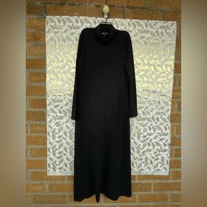 Luna Luz Made in USA Black Mock Neck Long Sleeve Jersey Maxi Dress Size M